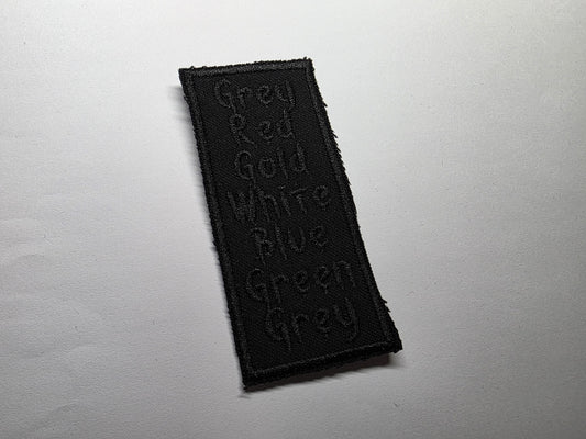 Subtle Disability Pride Embroidered Patches Black Text