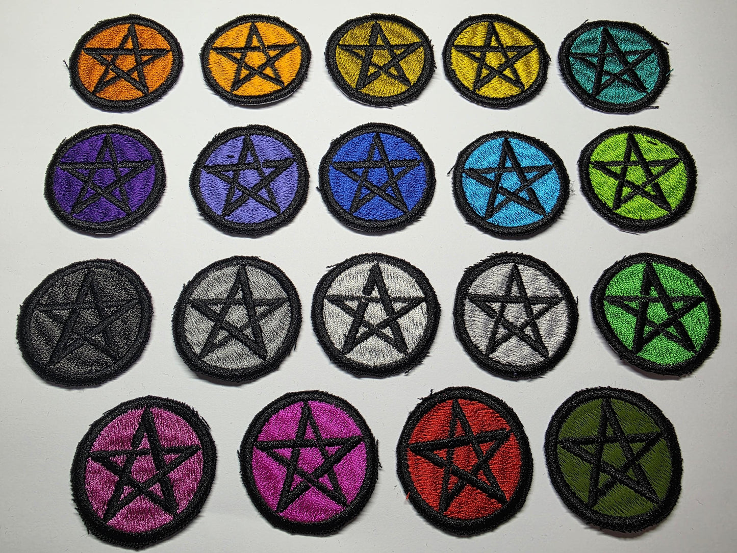 Mini Pentagrams Iron On Embroidered Patch