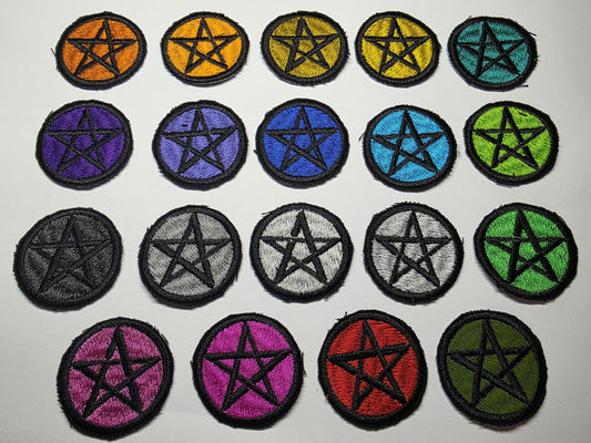Mini Pentagrams Iron On Embroidered Patch
