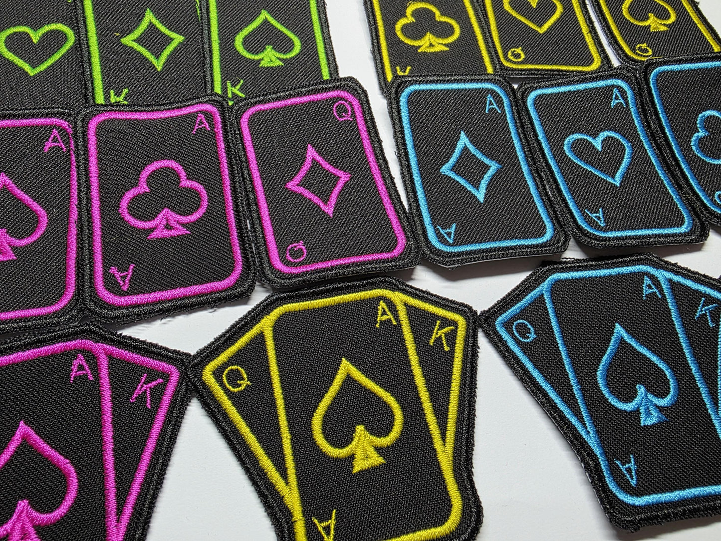 Neon Playing Cards Embroidered Patch Ace of Spades
