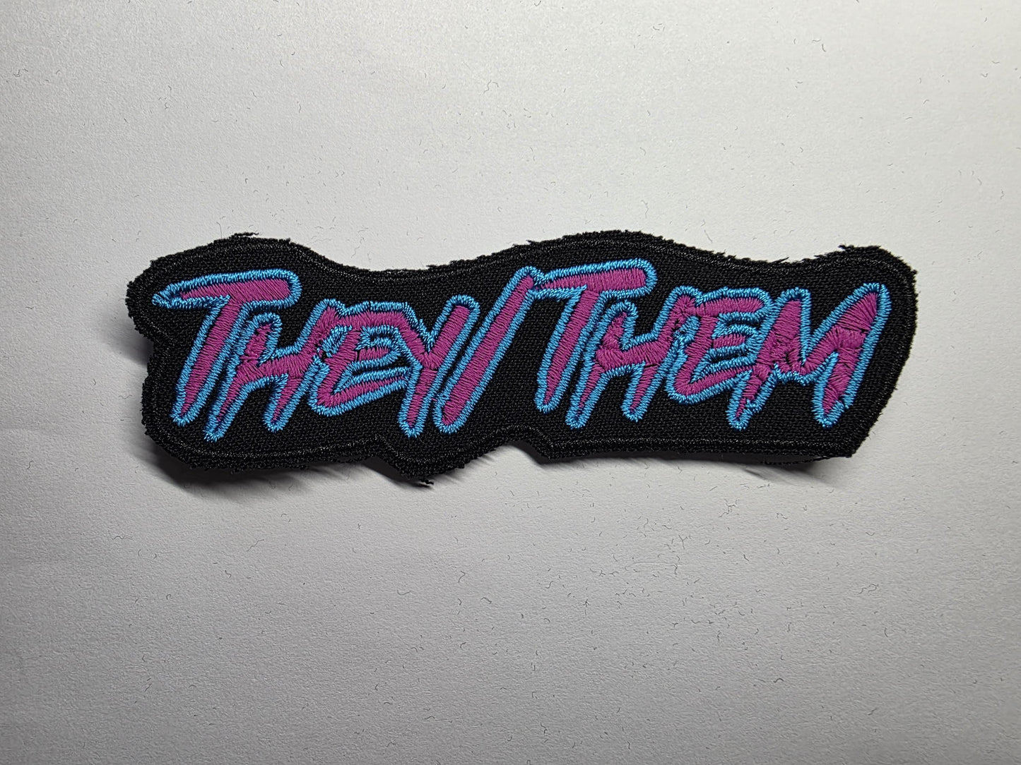 Punk Pronoun Patches Embroidered Cyber Neon