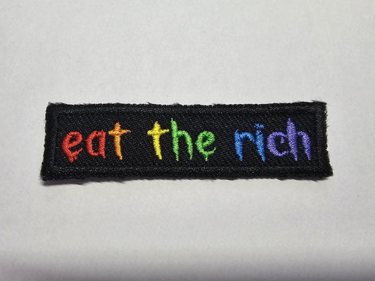 Eat The Rich MINI Embroidered Rainbow Patch