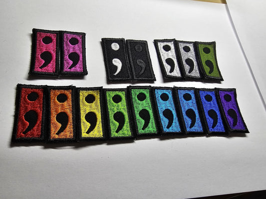 Semi Colon Patch TINY Colourful Gap Filler Mental Health Patches