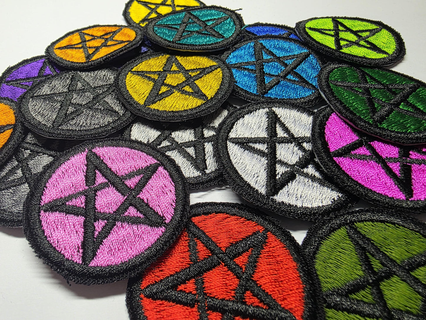 Mini Pentagrams Iron On Embroidered Patch