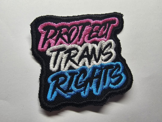 Protect Trans Rights Outline Embroidered Patch