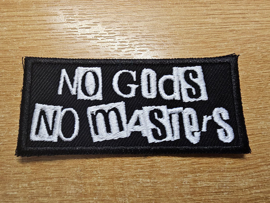 No Gods No Masters Patch PUNK Embroidered Iron On Patch