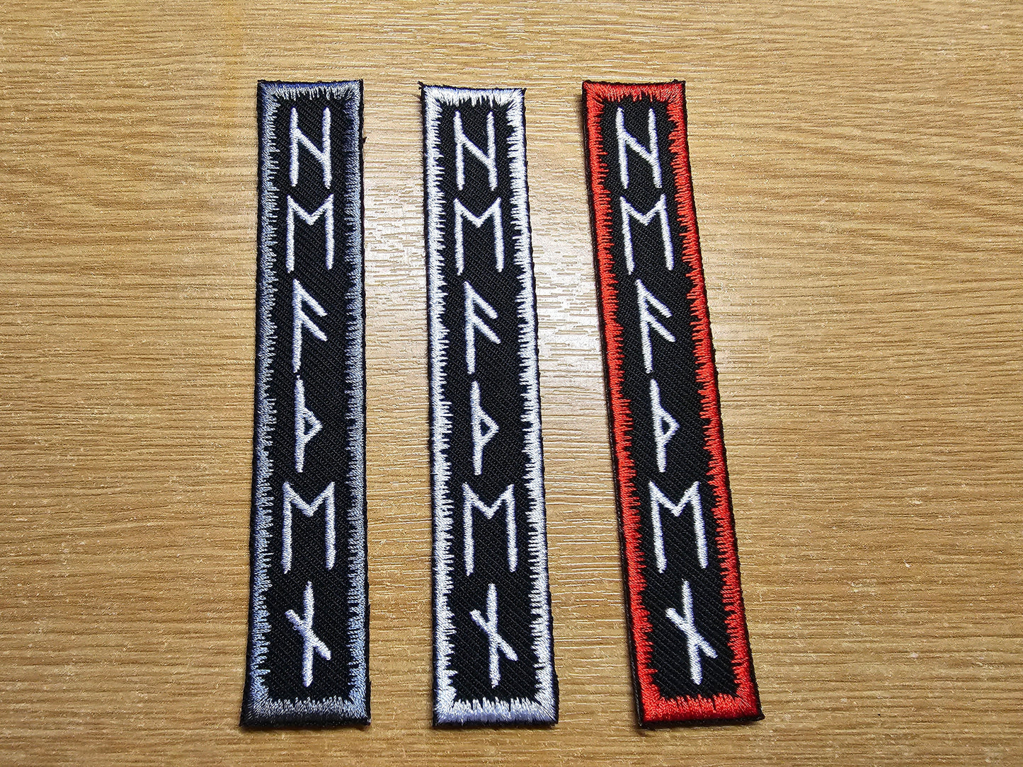 Heathenry Runes Iron on Embroidered Vertical Patch Viking Warrior Norse Inspired Patches