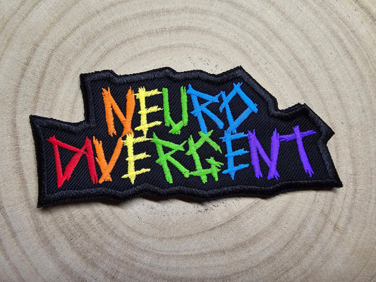 Neurodivergent Metal Style Matt Rainbow Jagged Border