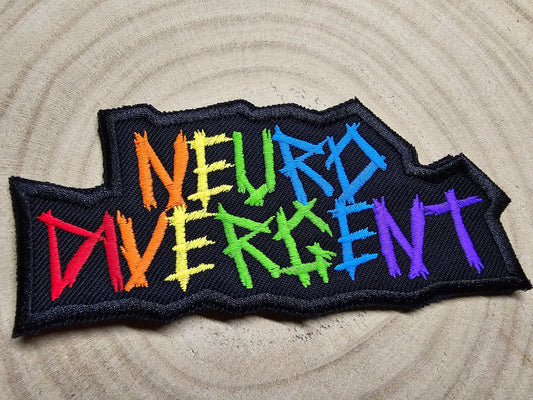 Neurodivergent Metal Style Matt Rainbow Jagged Border