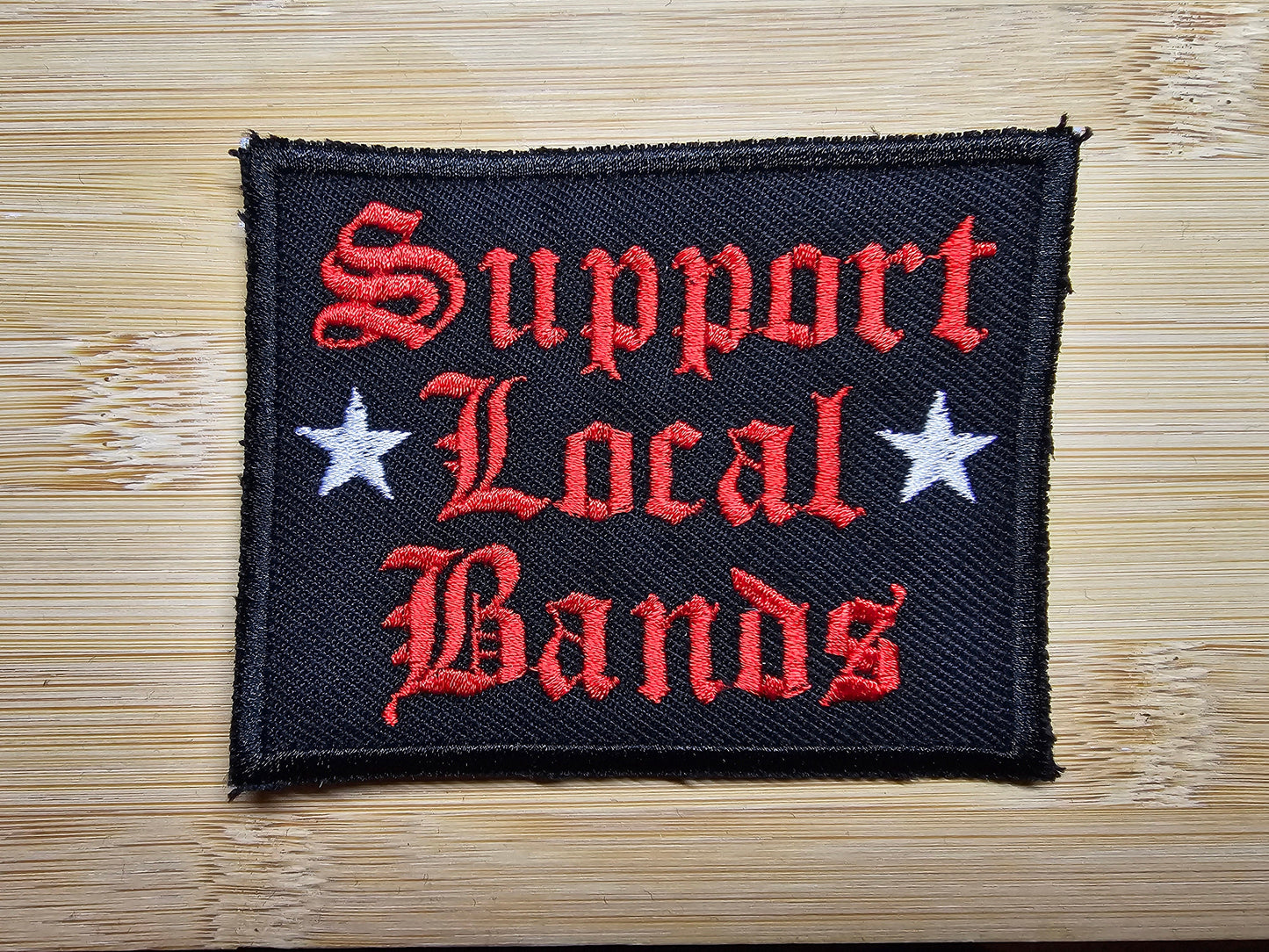 Support Local Bands Patch Old English Music Scene Badge Embroidered