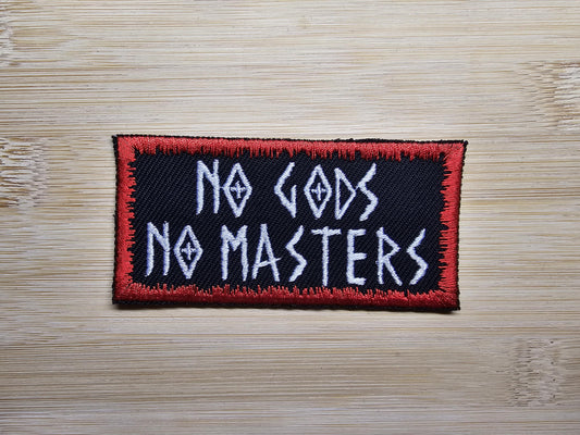 No Gods No Masters Patch Red Border Embroidered Patch
