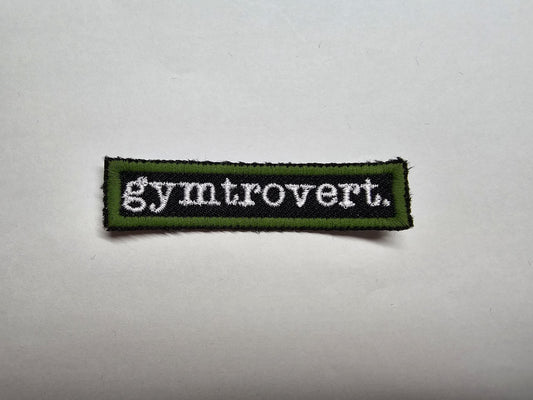 Funny Gym Patch Introvert Neurodivergent Fitness Embroidered Badge Army Green Military