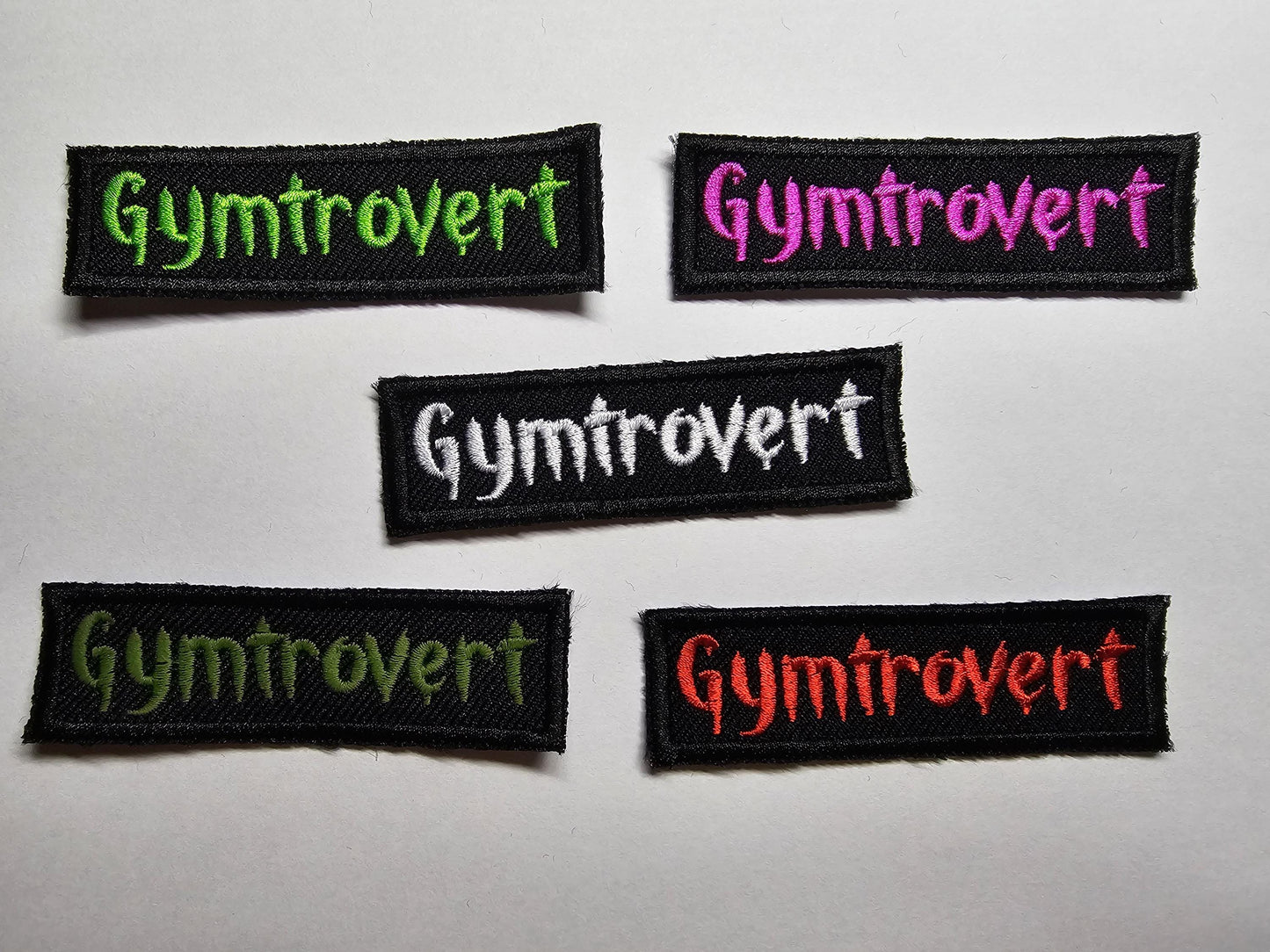 Funny Gymtrovert Gym Patch Introvert Neurodivergent Fitness Embroidered Badge