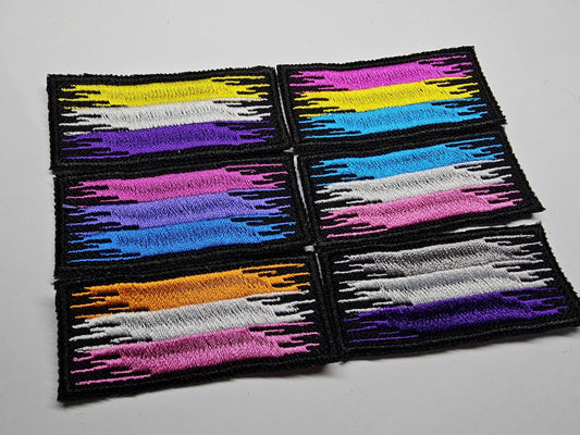 Grunge Pride Flag Embroidered Patches