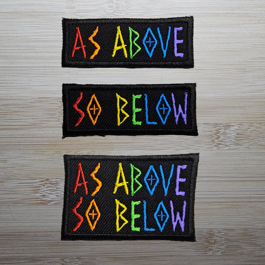 As Above So Below Rainbow Iron On Embroidered Patch