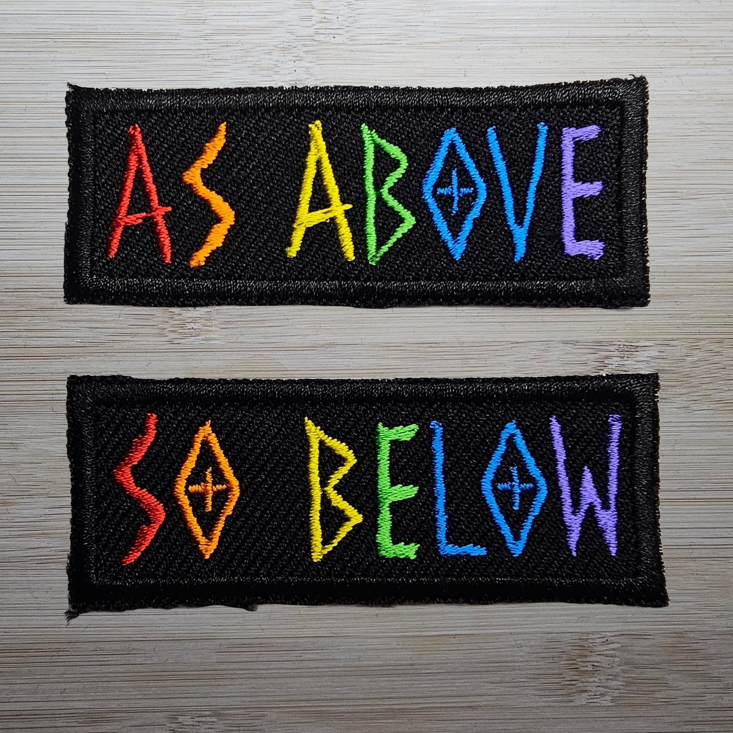 As Above So Below Rainbow Iron On Embroidered Patch