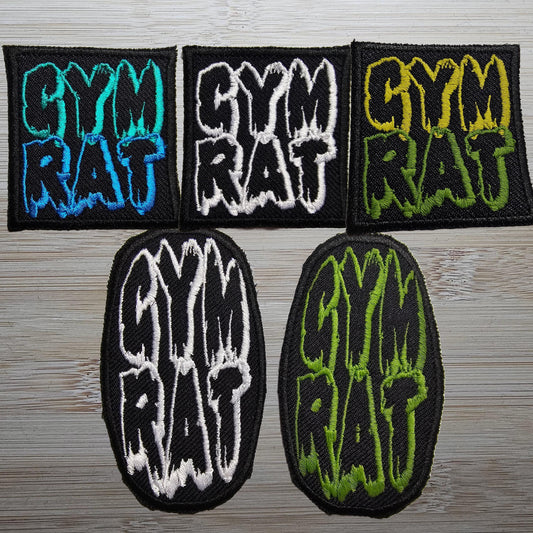 Gym Rat Embroidered Patch Gothic