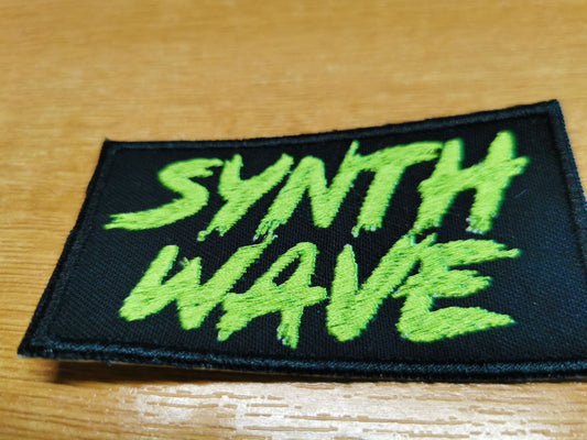 Synthwave Embroidered Patch Lime Green