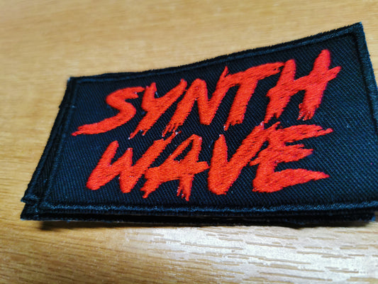 Synthwave Embroidered Patch Red