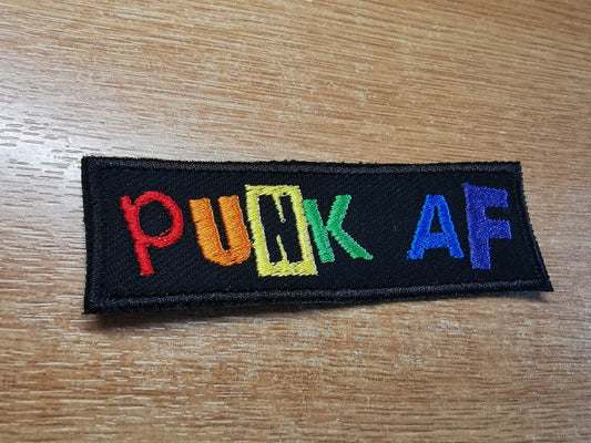 Punk AF Embroidered Patch Rainbow