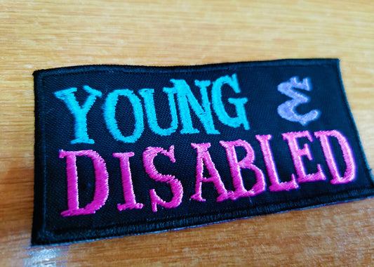 Young and Disabled Embroidered Patch Pastel