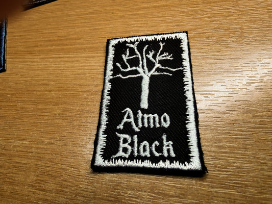 Atmospheric Black Metal Embroidered Patch Tree White