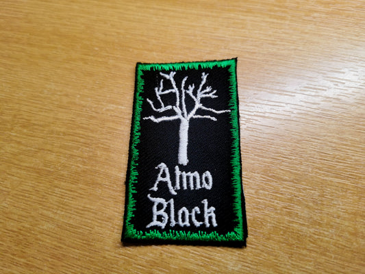 Atmospheric Black Metal Embroidered Patch Dead Tree and Dark Green Snow Border