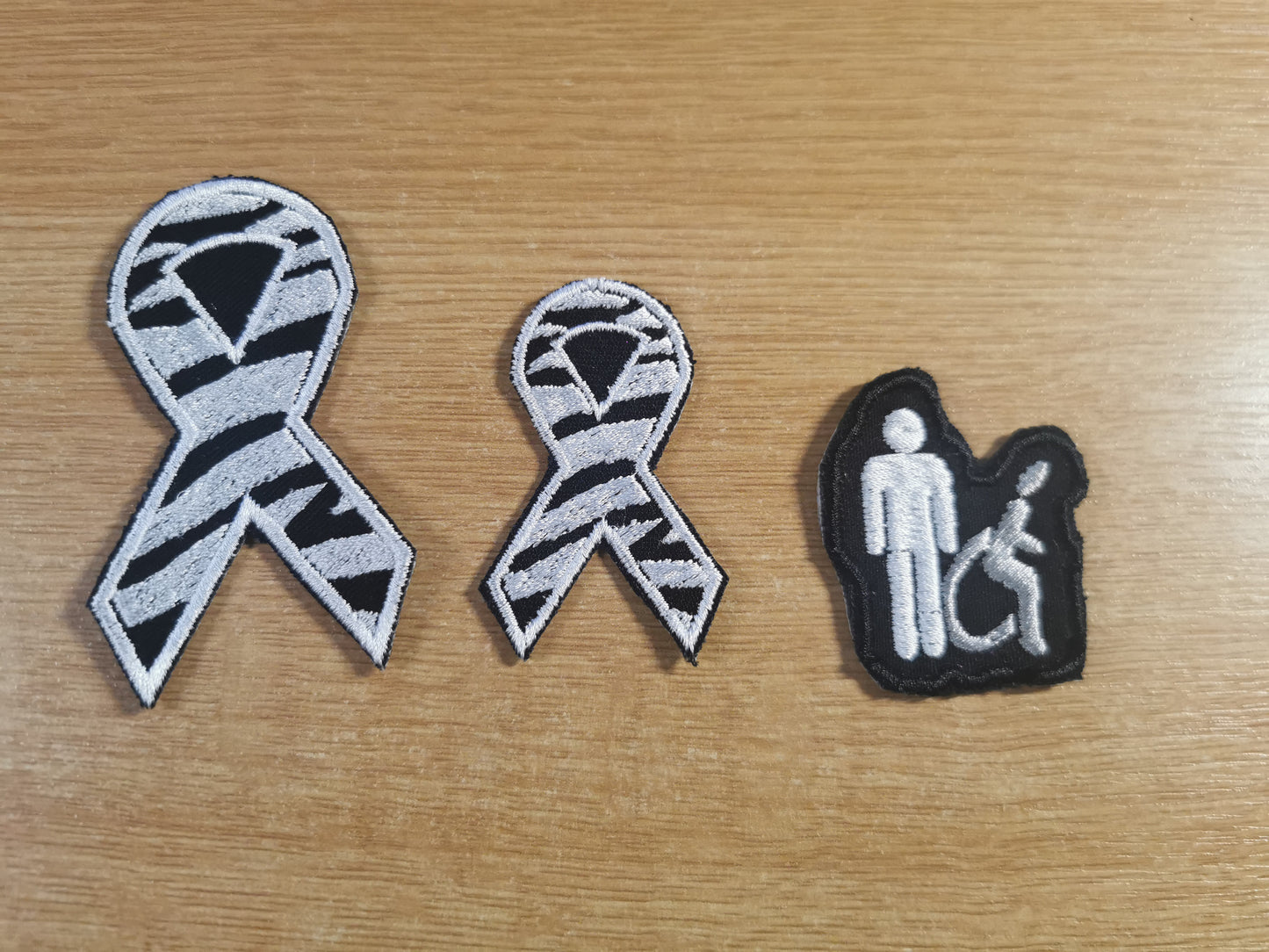 EDS Zebra Ehlers-Danlos Ribbon Syndrome Awareness Embroidered Patches Spoonie