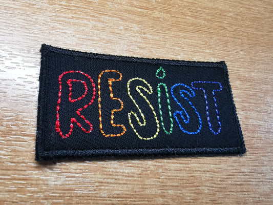 Resist Outline Anarchist Politics Feminist Embroidered Patch