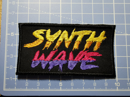 Synthwave Embroidered Patch Outrun Colour Scheme