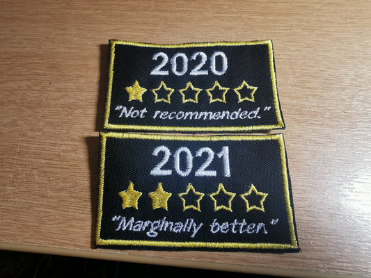 2020 1 Star and 2021 2 Star Review Commemorative Embroidered Patch