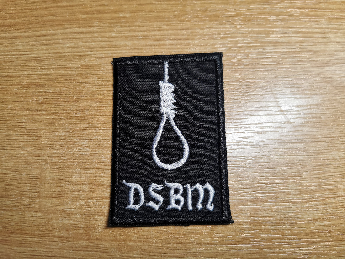 Depressive Black Metal Embroidered Patch White with Black Border