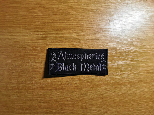Atmospheric Black Metal Embroidered Patch Lightning Pewter