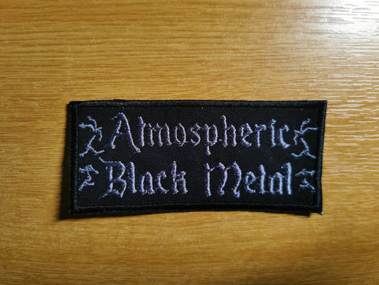 Atmospheric Black Metal Embroidered Patch Lightning Pewter