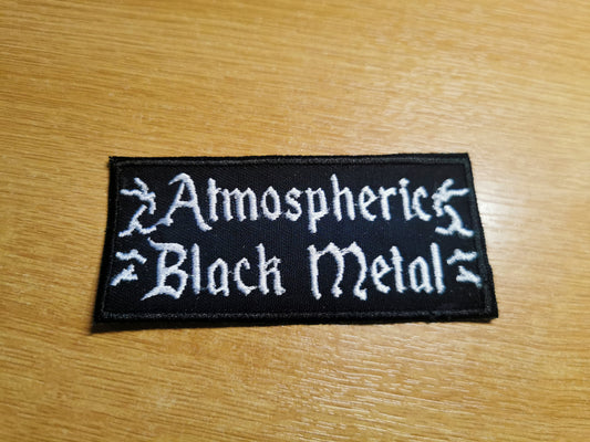 Atmospheric Black Metal Embroidered Patch Lightning