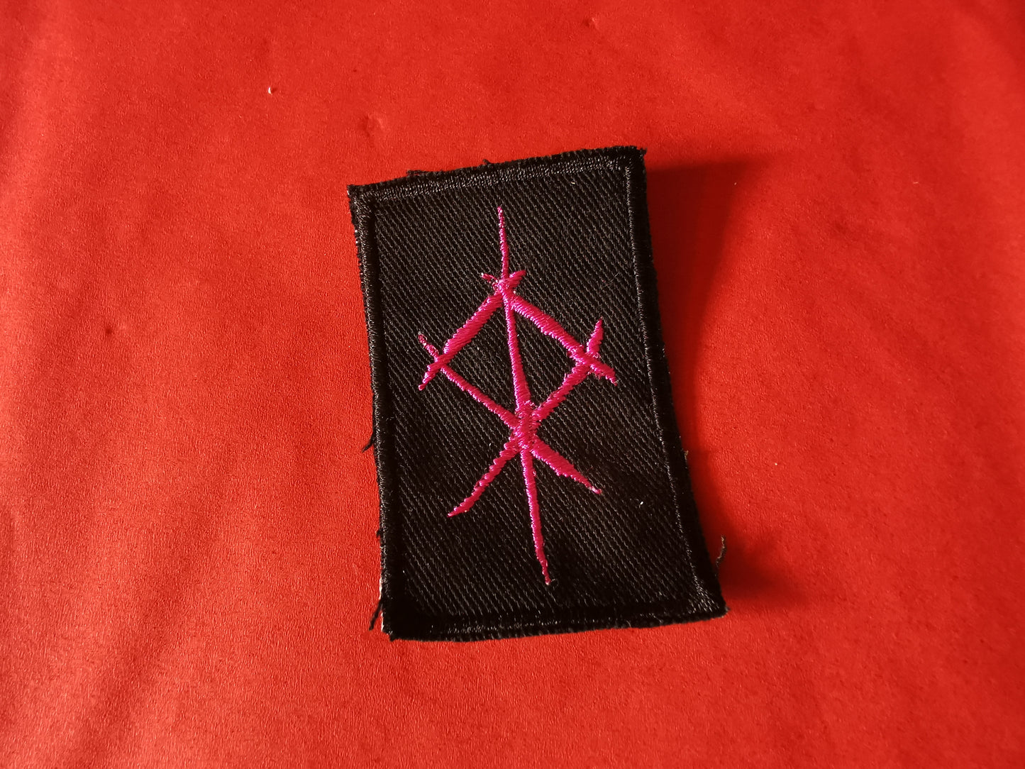 Odal Dark Fuschia Embroidered Patches Rough