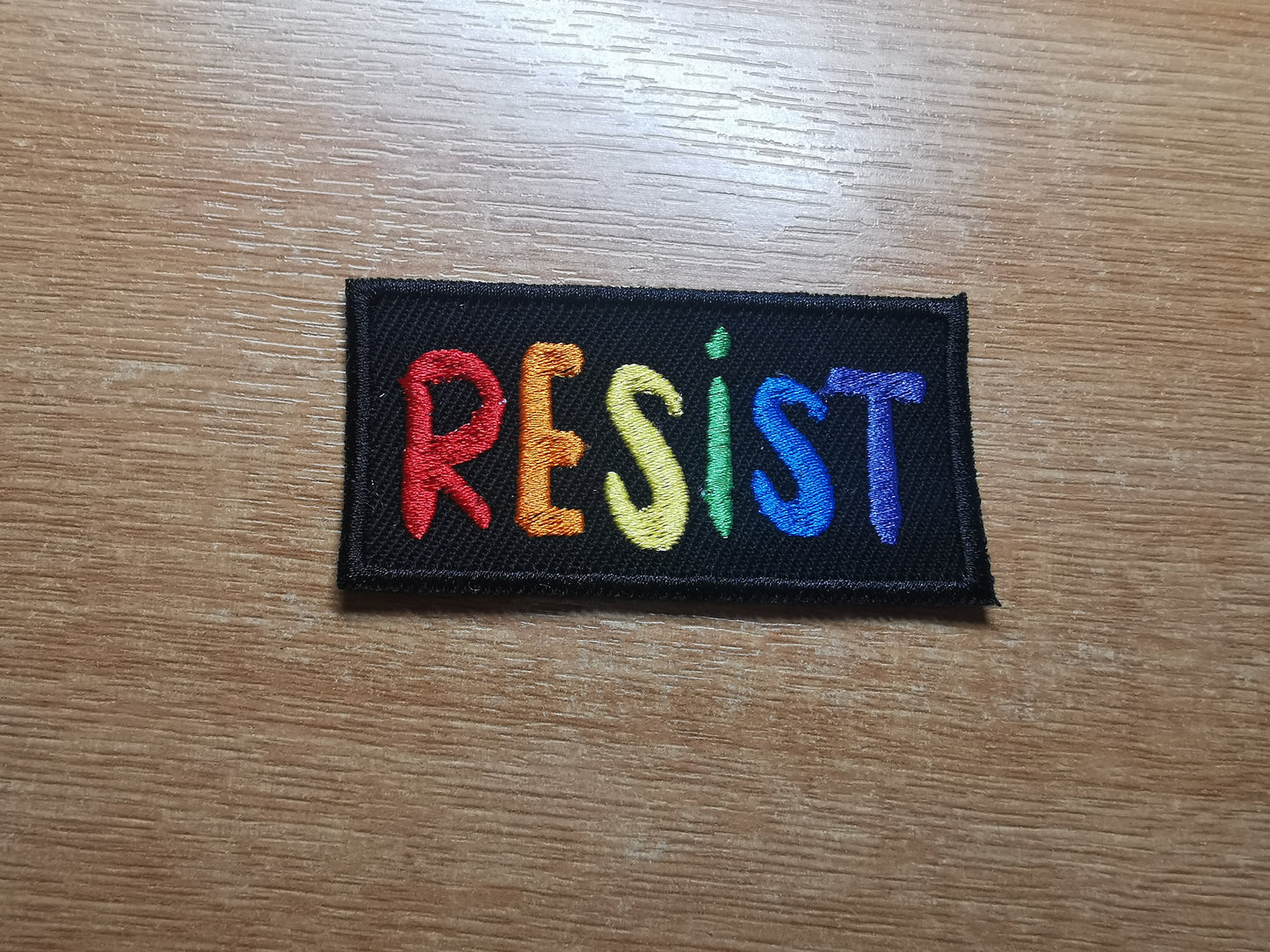 Resist Embroidered Patch Rainbow