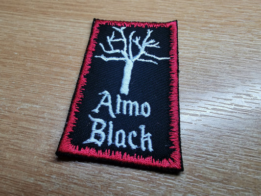 Atmospheric Black Metal Embroidered Patch Dead Tree and Dark Red Snow Border