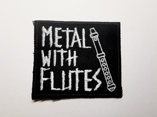 Metal With Flutes Embroidered Patch Folk Metal