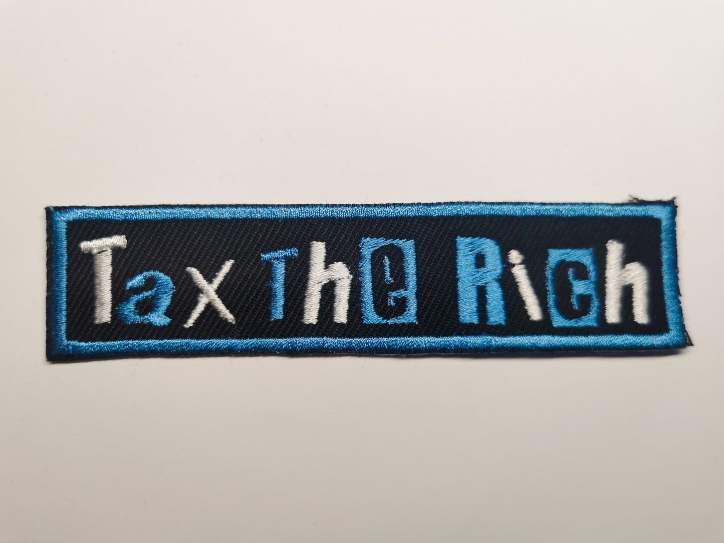 Tax The Rich Embroidered Patch Politics Punk Sea Blue!