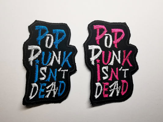 Pop Punk Isn't Dead Embroidered Patch Bright and White