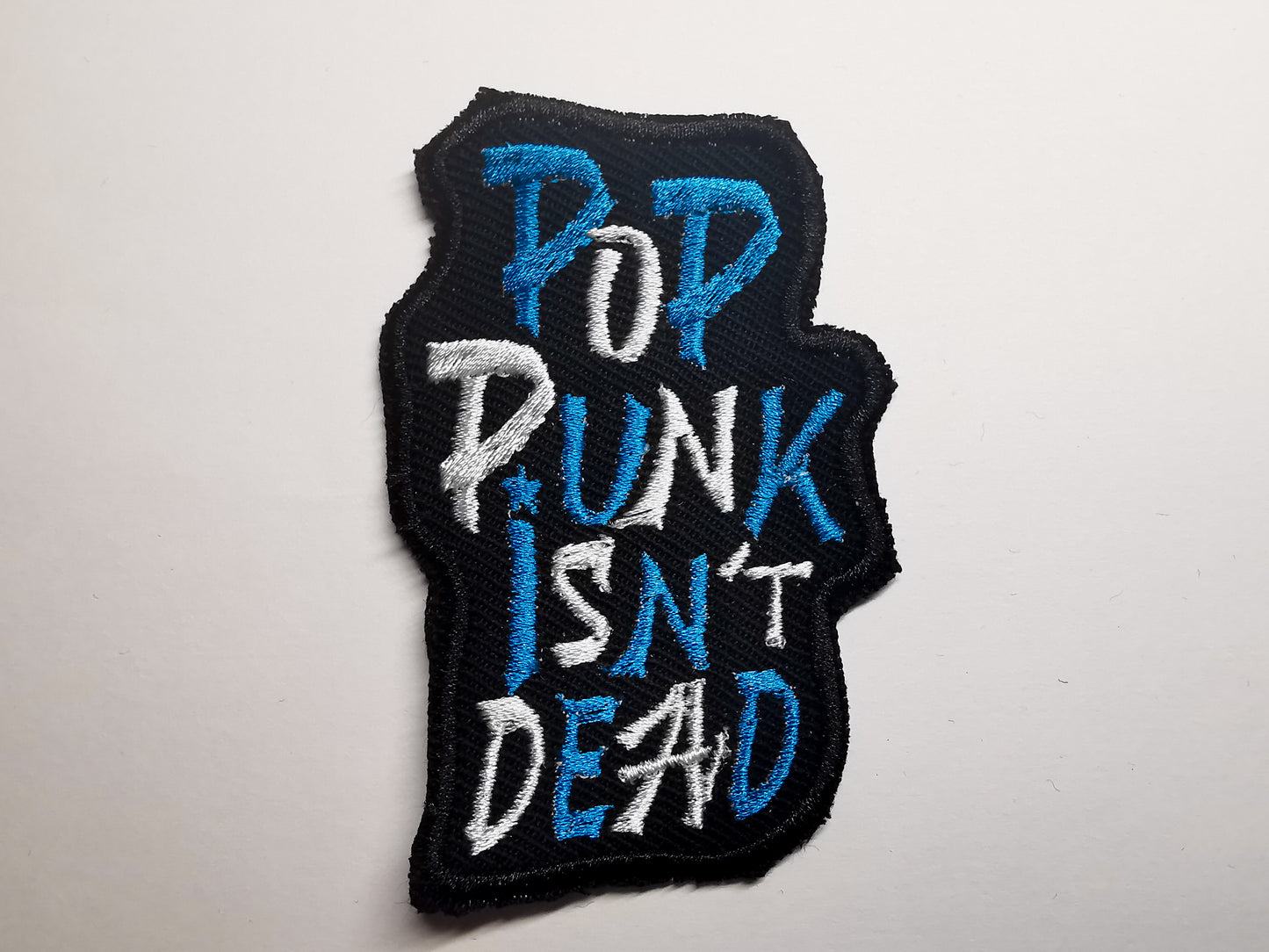 Pop Punk Isn't Dead Embroidered Patch Bright and White
