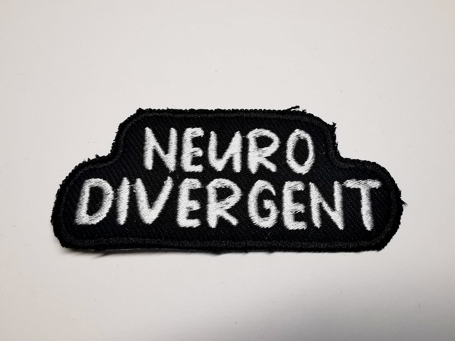 Neurodivergent Embroidered Patch Black Border