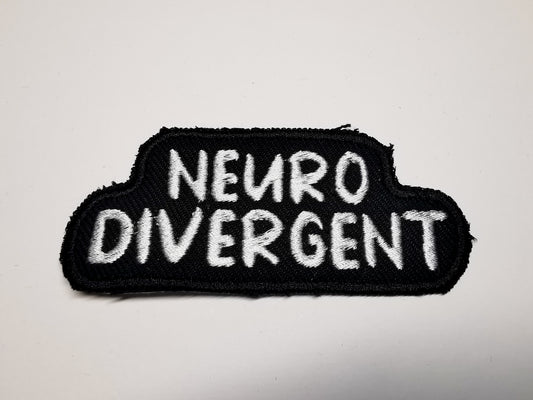 Neurodivergent Embroidered Patch Black Border