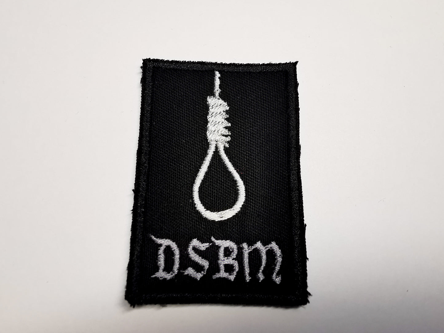 Depressive Black Metal Embroidered Patch Silver and Pewter