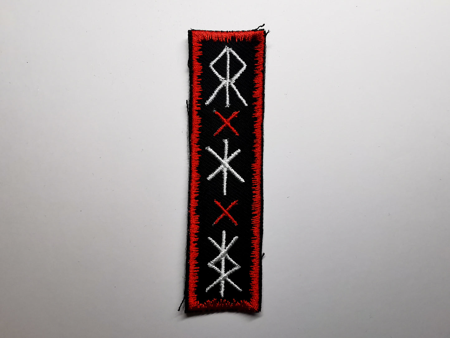 Red and White Viking Bind Rune Patch, Courage, Strength and Protection Bindrunes