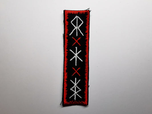 Red and White Viking Bind Rune Patch, Courage, Strength and Protection Bindrunes
