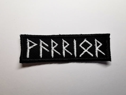 Warrior in Norse Runes Embroidered Patch