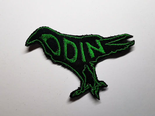 Odin's Raven Embroidered Patch Jade Green