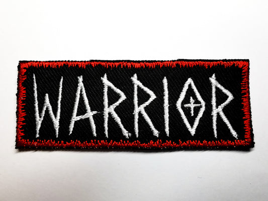 Warrior Embroidered Patch Red Snowy Border